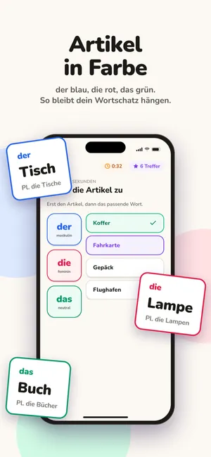 Farbcode in Yupo: der ist blau, die ist rot, das ist grün